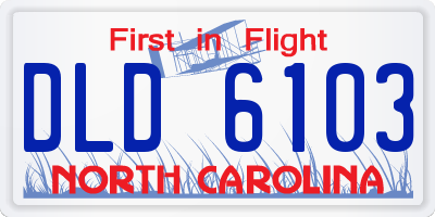 NC license plate DLD6103