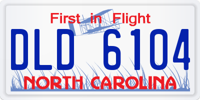 NC license plate DLD6104