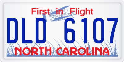 NC license plate DLD6107