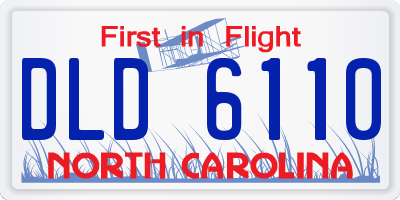 NC license plate DLD6110