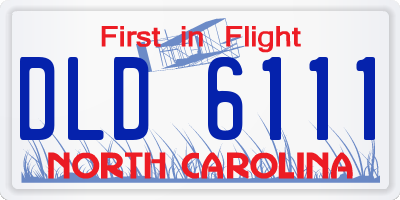 NC license plate DLD6111