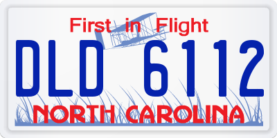 NC license plate DLD6112