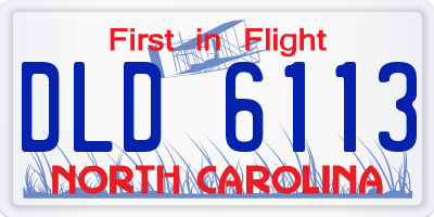 NC license plate DLD6113