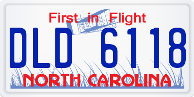 NC license plate DLD6118