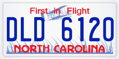 NC license plate DLD6120