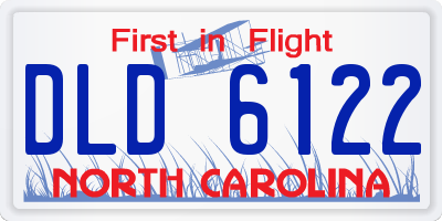NC license plate DLD6122