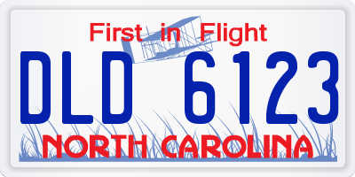 NC license plate DLD6123