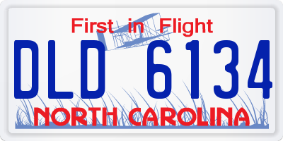 NC license plate DLD6134