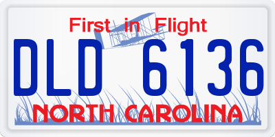 NC license plate DLD6136