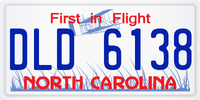 NC license plate DLD6138