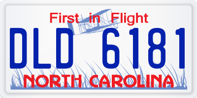 NC license plate DLD6181