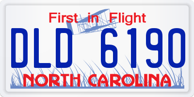 NC license plate DLD6190