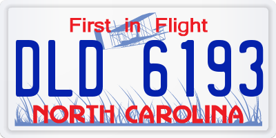 NC license plate DLD6193