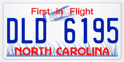 NC license plate DLD6195