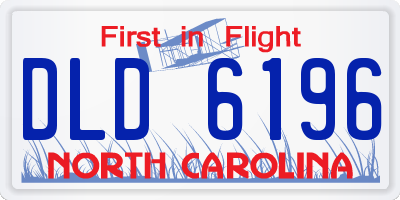 NC license plate DLD6196