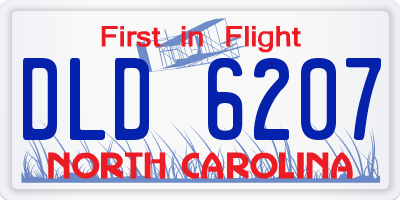 NC license plate DLD6207