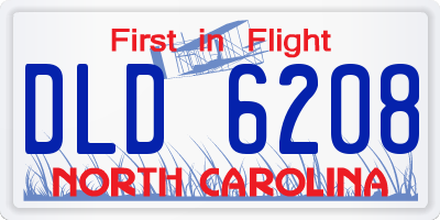 NC license plate DLD6208