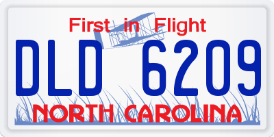 NC license plate DLD6209