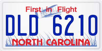 NC license plate DLD6210