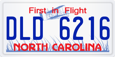 NC license plate DLD6216