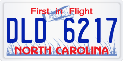 NC license plate DLD6217
