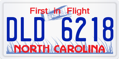 NC license plate DLD6218