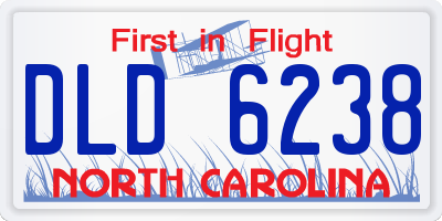 NC license plate DLD6238