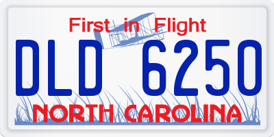NC license plate DLD6250