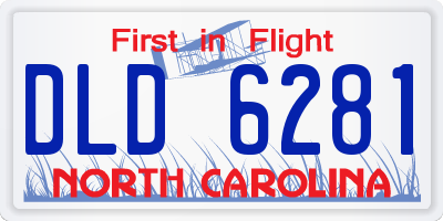 NC license plate DLD6281