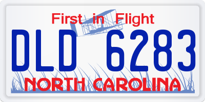 NC license plate DLD6283