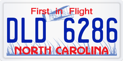 NC license plate DLD6286