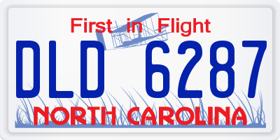 NC license plate DLD6287