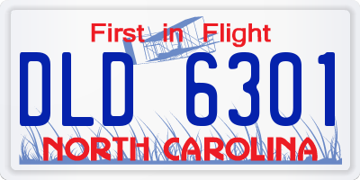 NC license plate DLD6301