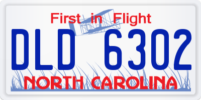 NC license plate DLD6302