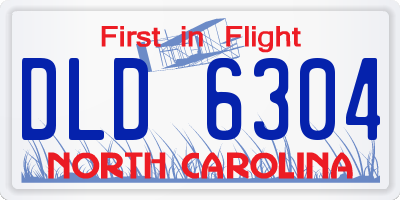 NC license plate DLD6304