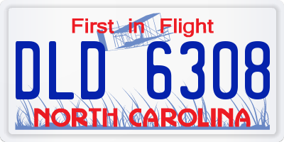 NC license plate DLD6308