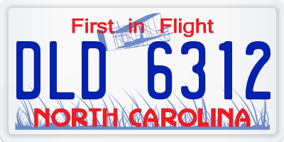 NC license plate DLD6312