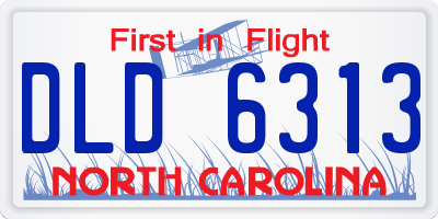 NC license plate DLD6313