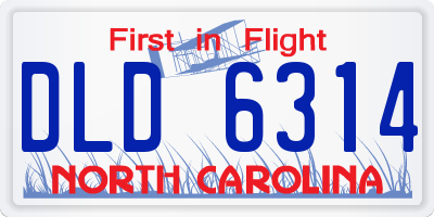 NC license plate DLD6314