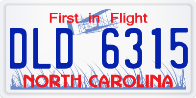 NC license plate DLD6315