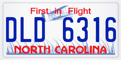 NC license plate DLD6316