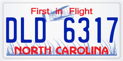 NC license plate DLD6317