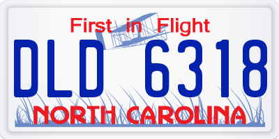 NC license plate DLD6318
