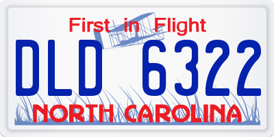 NC license plate DLD6322