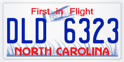 NC license plate DLD6323