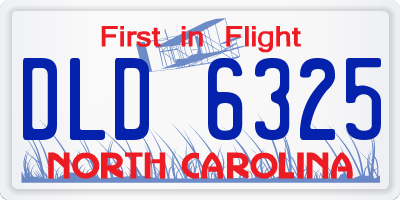 NC license plate DLD6325