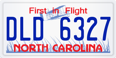 NC license plate DLD6327