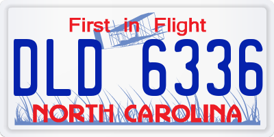 NC license plate DLD6336