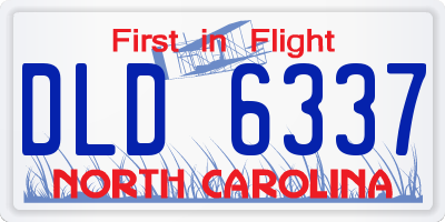 NC license plate DLD6337
