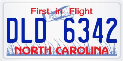 NC license plate DLD6342